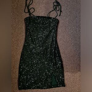 Sequin Spaghetti Strap Dress